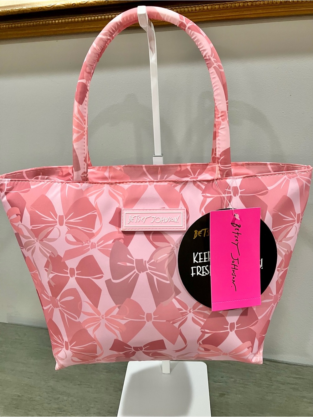Betsey Johnson Pink Floral Lunch Tote Bag